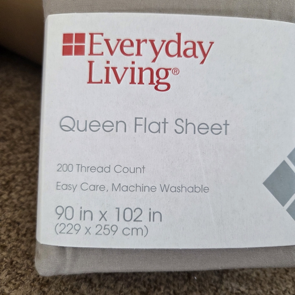 Queen Flat Sheet in Tan - Picture 2 of 3